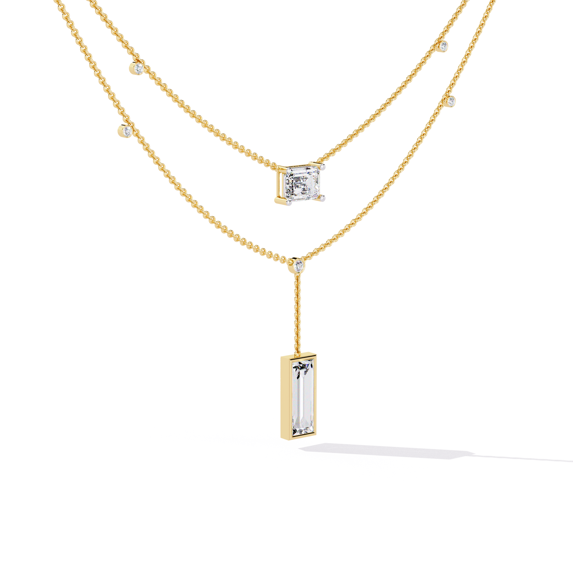 Solitairekart 5.47ct Emerald Cut Drop Diamond Necklace-H Color, VS1 Clarity